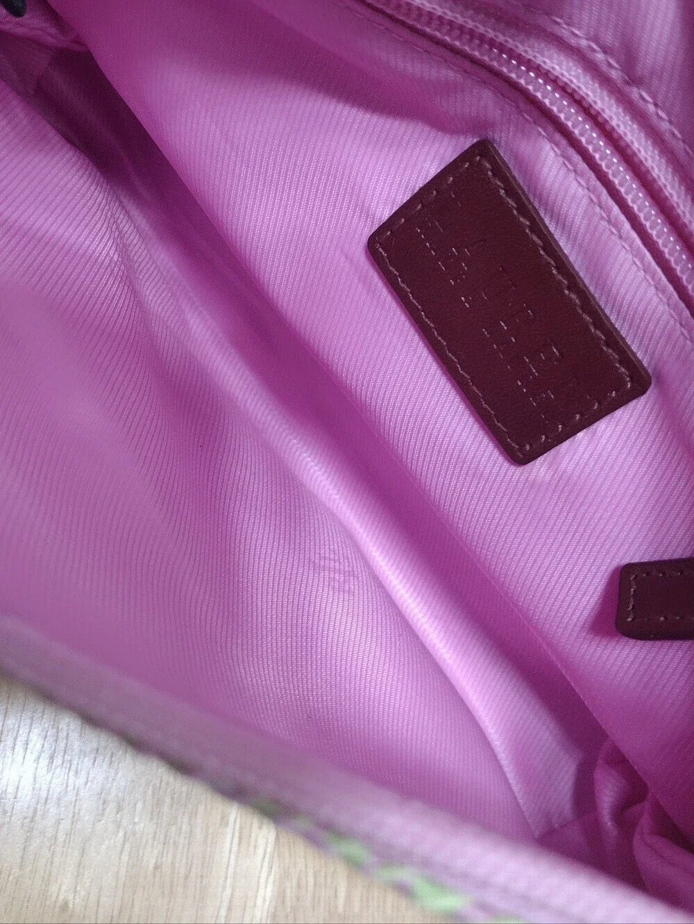 Lauren By Ralph Lauren Pink Houndstooth Baguette Shoulder Bag